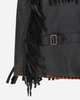 Fringes Leather Vest Black