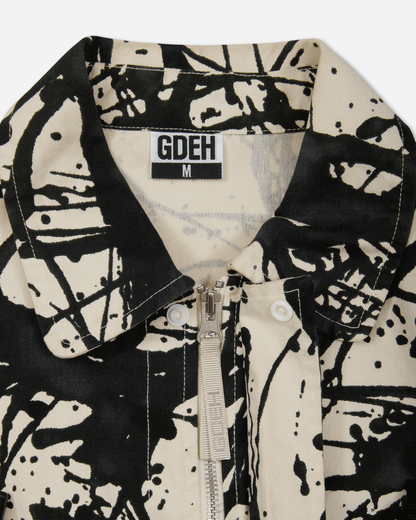 Utility Jacket With Ink Print White / Black