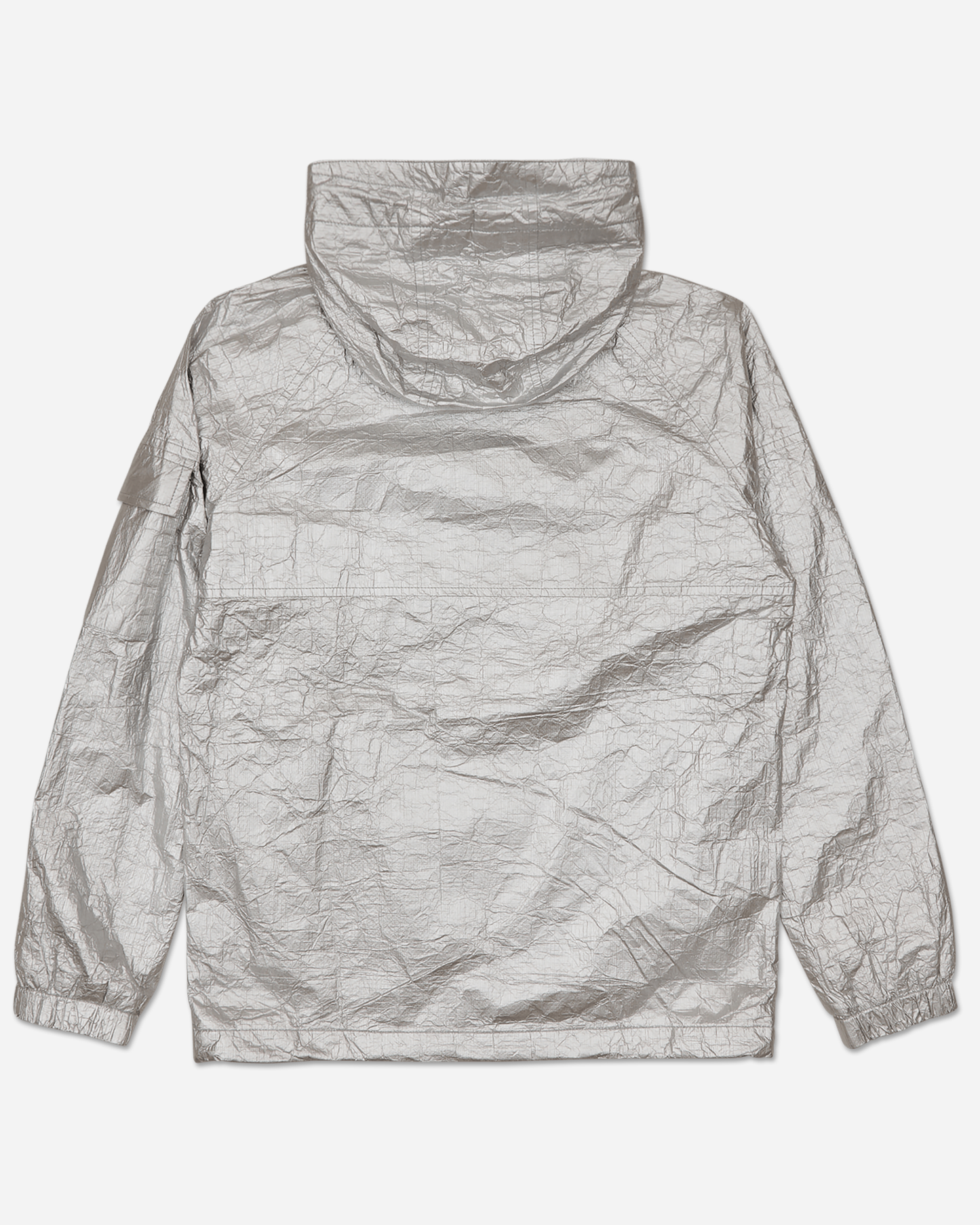 Hooded Windbreaker Zip Jacket Silver