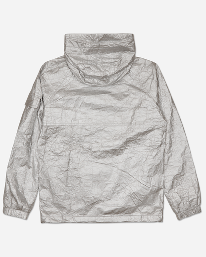 Hooded Windbreaker Zip Jacket Silver