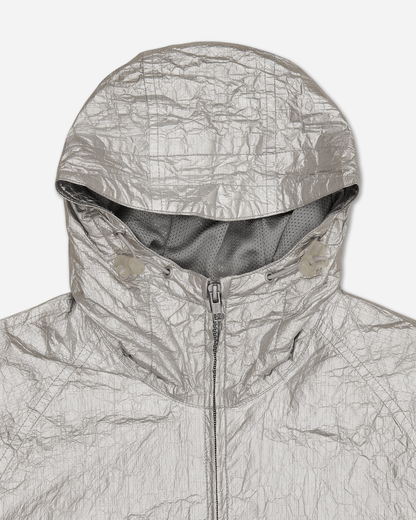 Hooded Windbreaker Zip Jacket Silver