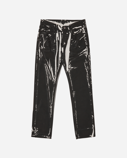 Paint Splatter Coated Denim Pants White / Black