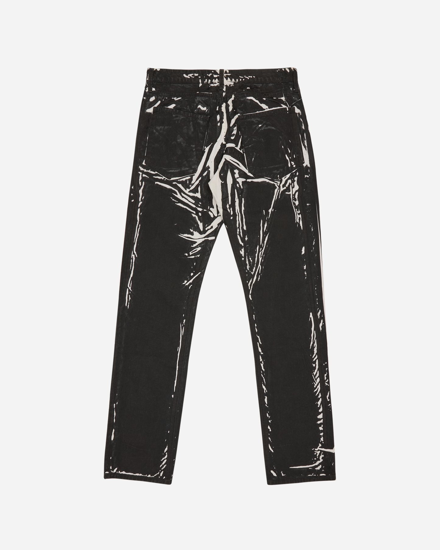 Paint Splatter Coated Denim Pants White / Black