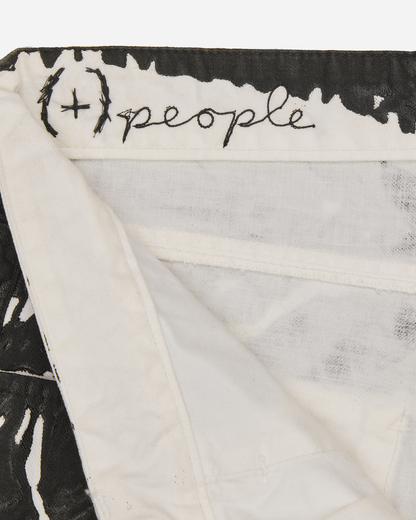 Paint Splatter Coated Denim Pants White / Black