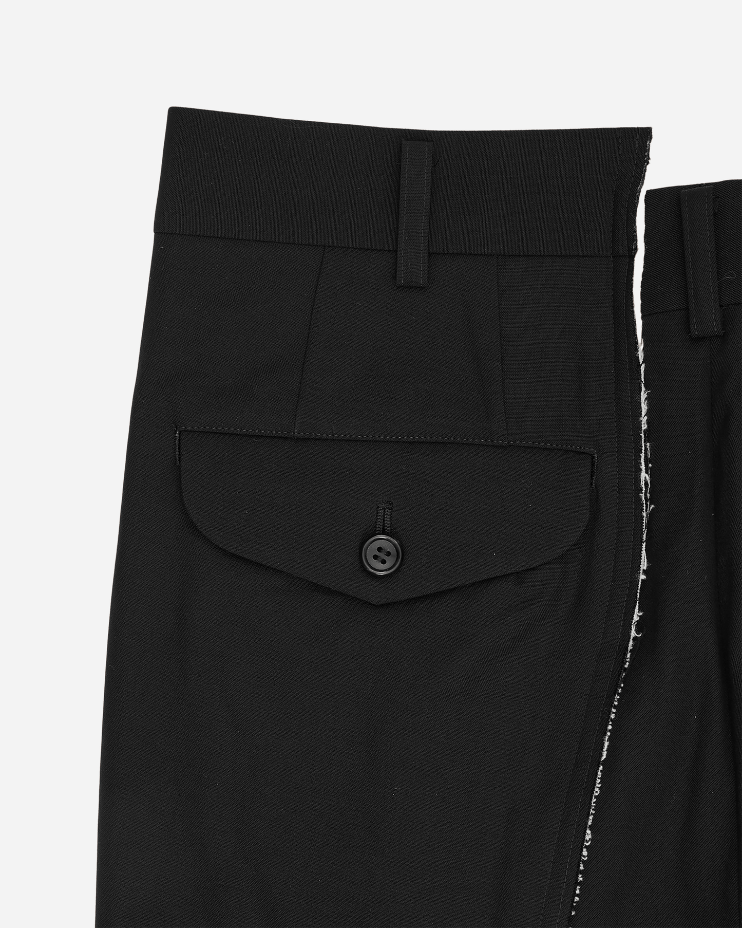 Destructured Wool Pants Black