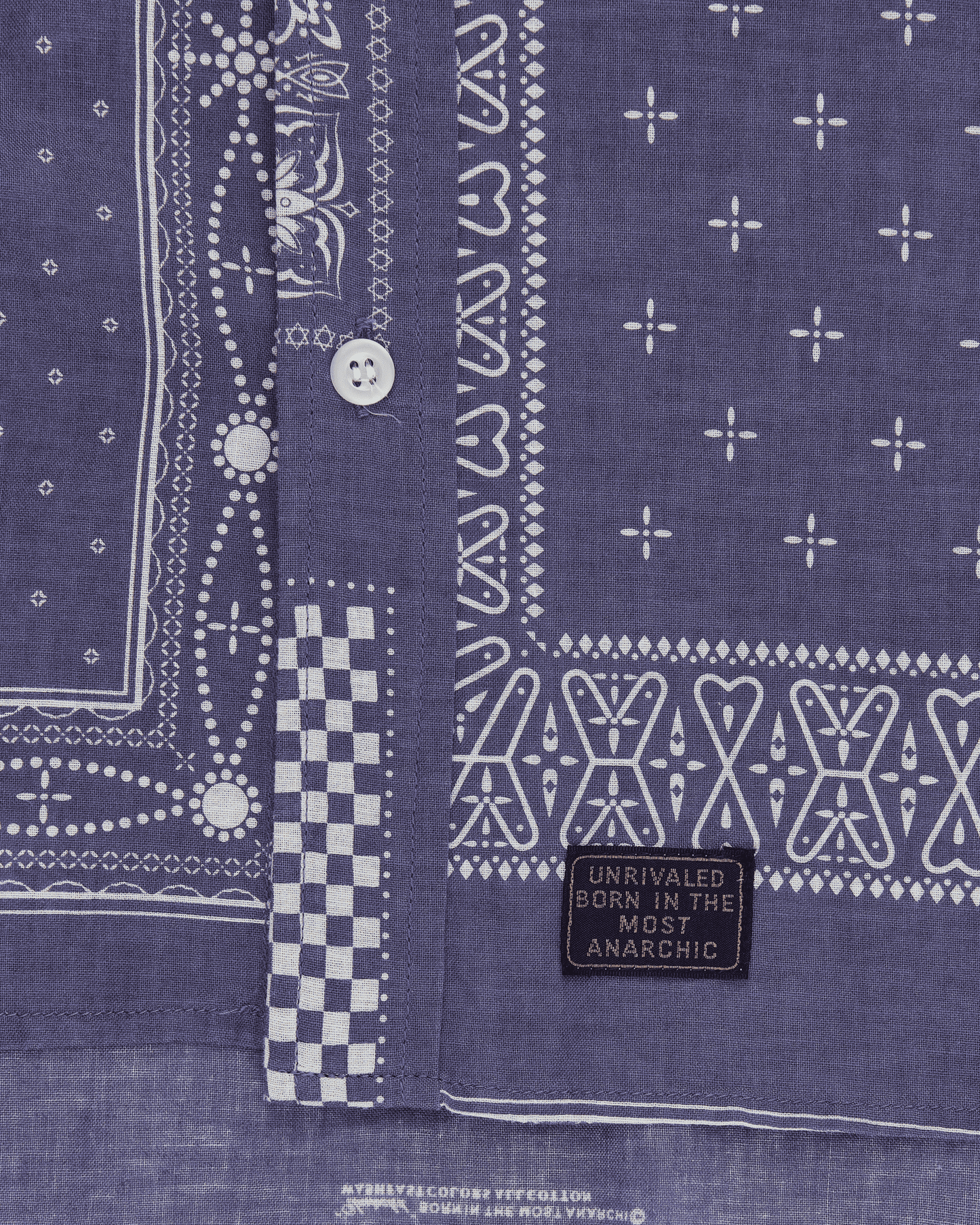 Longsleeve Button Up Bandana Shirt Blue