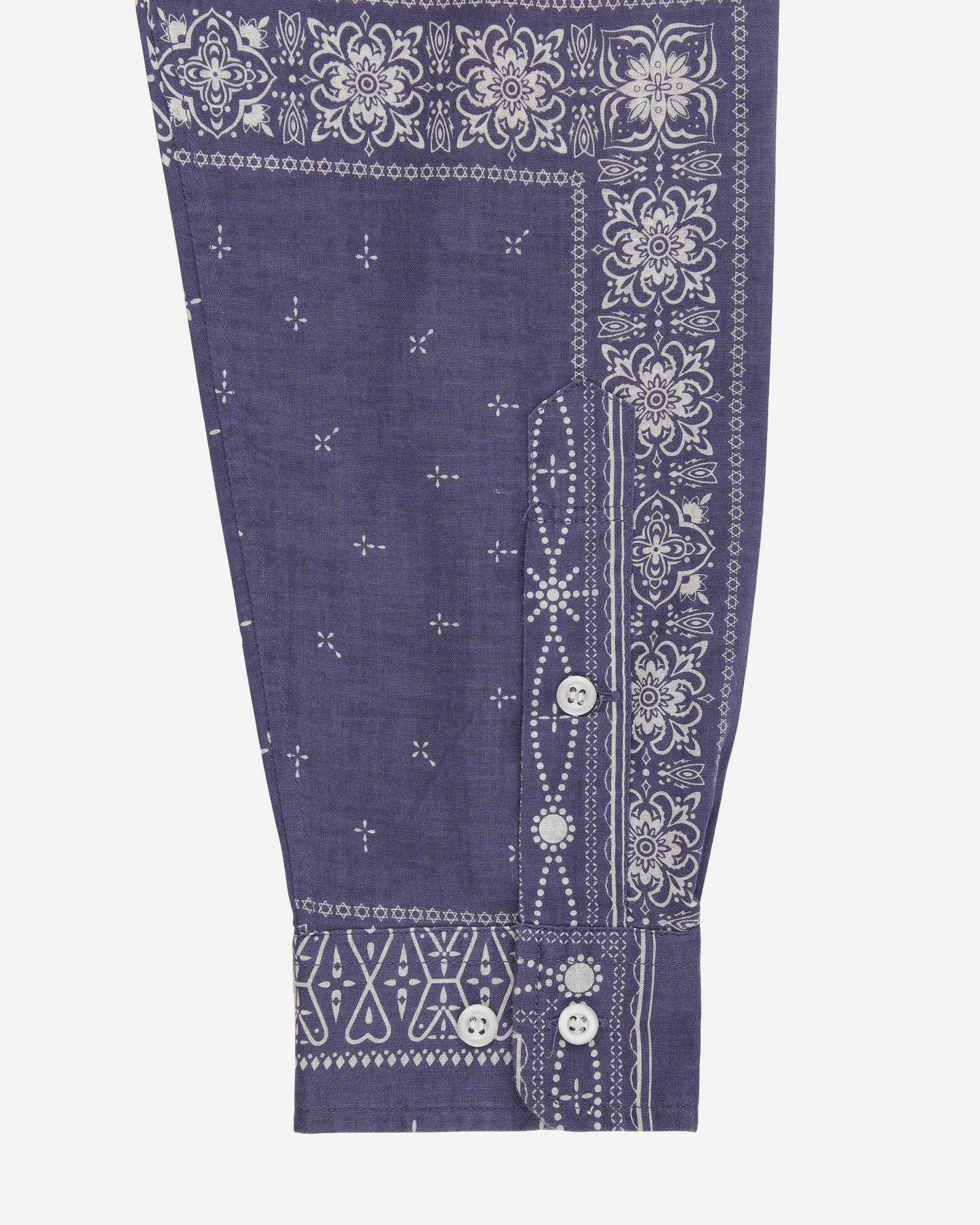 Longsleeve Button Up Bandana Shirt Blue