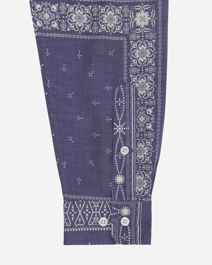 Longsleeve Button Up Bandana Shirt Blue
