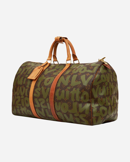 Stephen Sprouse Limited Edition Monogram Graffiti Keepall 50 Bag Khaki Green