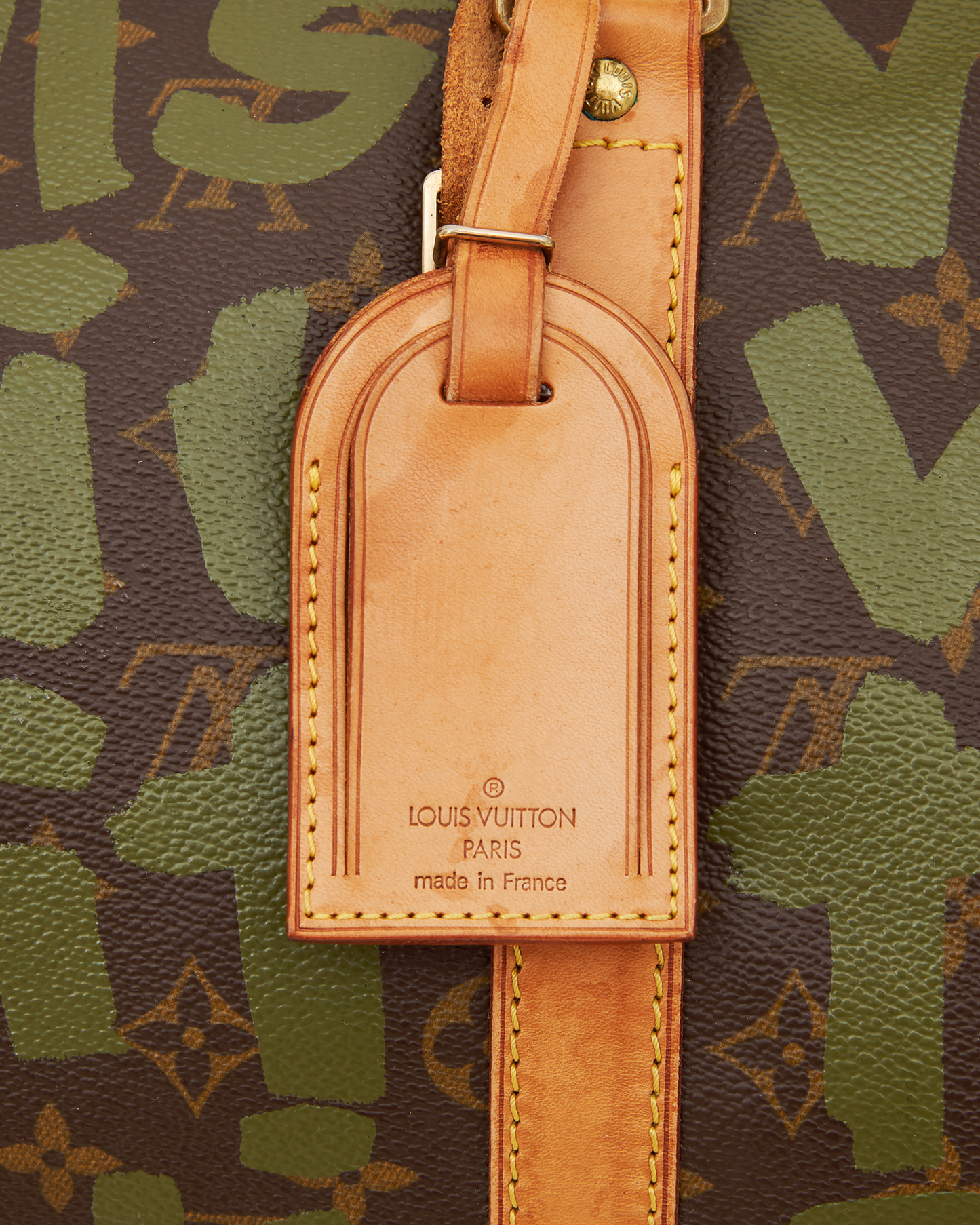 Stephen Sprouse Limited Edition Monogram Graffiti Keepall 50 Bag Khaki Green