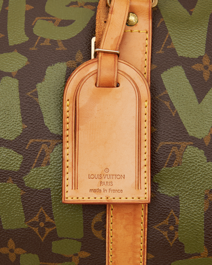Stephen Sprouse Limited Edition Monogram Graffiti Keepall 50 Bag Khaki Green