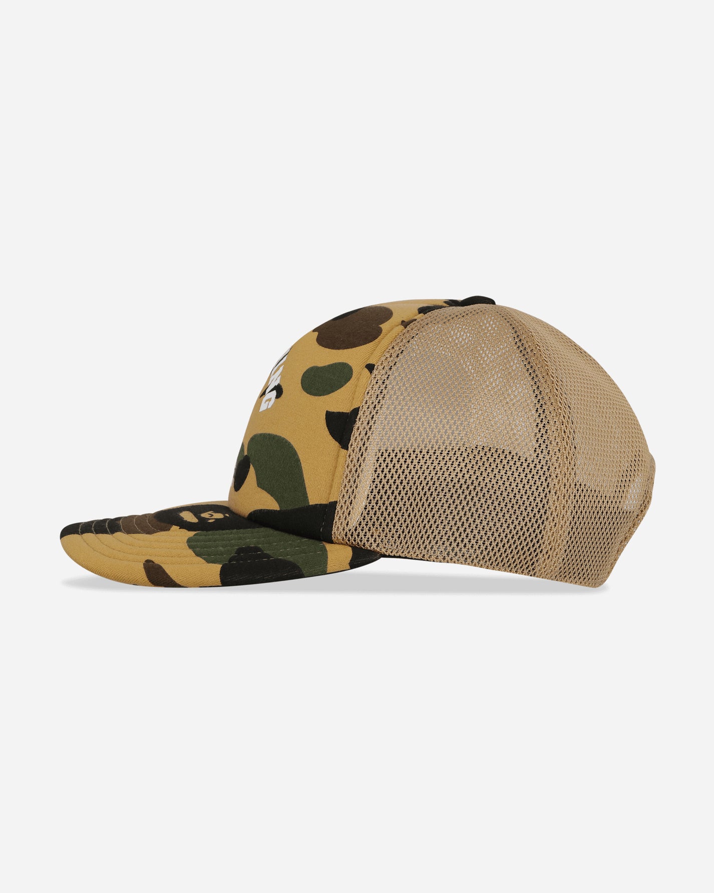 A Bathing Ape 1St Camo College Mesh Cap M Yellow Hats Caps 1L80180001 YELLOW