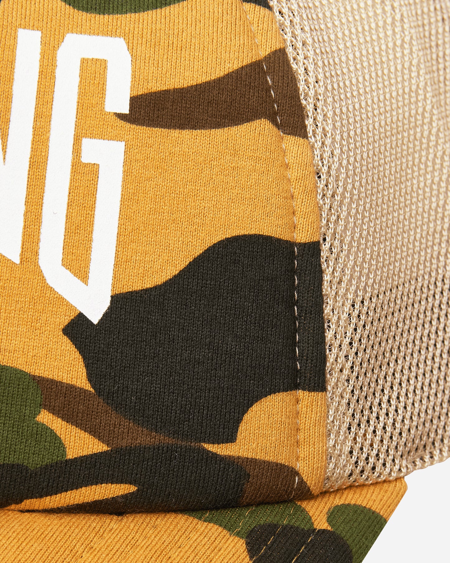 A Bathing Ape 1St Camo Nyc Logo Mesh Cap Yellow Hats Caps 1M30180003 YELLOW