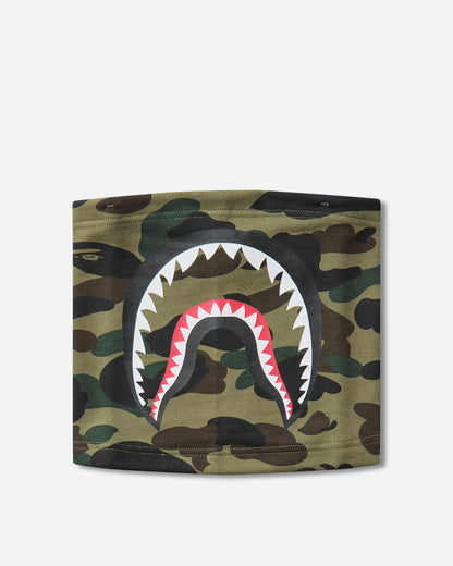 A Bathing Ape 1St Camo Shark Neck Warmer Green Gloves and Scarves Scarves and Warmneck 1M80182007 GRX