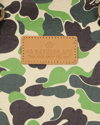 A Bathing Ape Abc Camo Pu Ostrich Boston Bag M Green Bags and Backpacks Shoulder Bags 1L80189006 GREEN