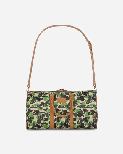 A Bathing Ape Abc Camo Pu Ostrich Boston Bag M Green Bags and Backpacks Shoulder Bags 1L80189006 GREEN