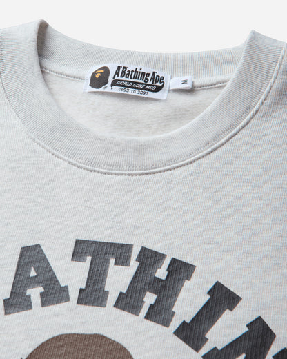 A Bathing Ape College Crewneck Sweatshirt Gray Sweatshirts Crewneck 1M80113303 GYX