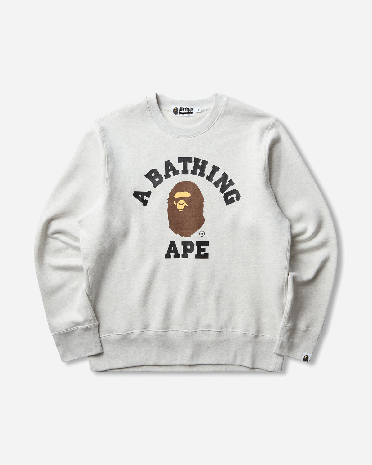 A Bathing Ape College Crewneck Sweatshirt Gray Sweatshirts Crewneck 1M80113303 GYX