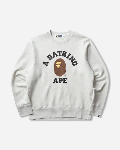 A Bathing Ape College Crewneck Sweatshirt Gray Sweatshirts Crewneck 1M80113303 GYX