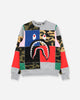 A Bathing Ape Patchwork Shark Wide MULTI Sweatshirts Crewneck 1G30113003 MULTI