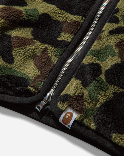 A Bathing Ape 1St Camo Fleece Jacket M Green Coats and Jackets Fleece Jackets 1L80140009 GREEN