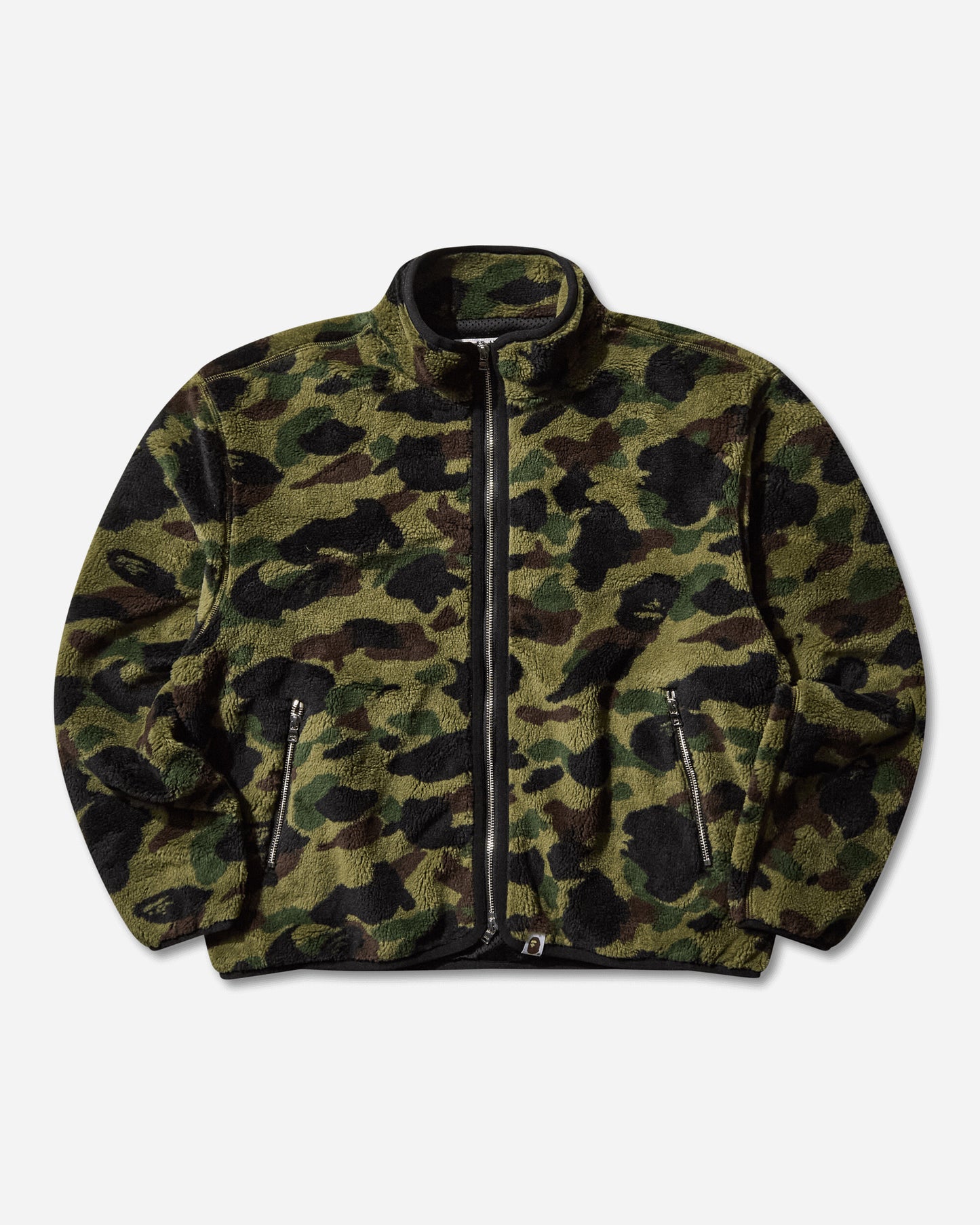 A Bathing Ape 1St Camo Fleece Jacket M Green Coats and Jackets Fleece Jackets 1L80140009 GREEN