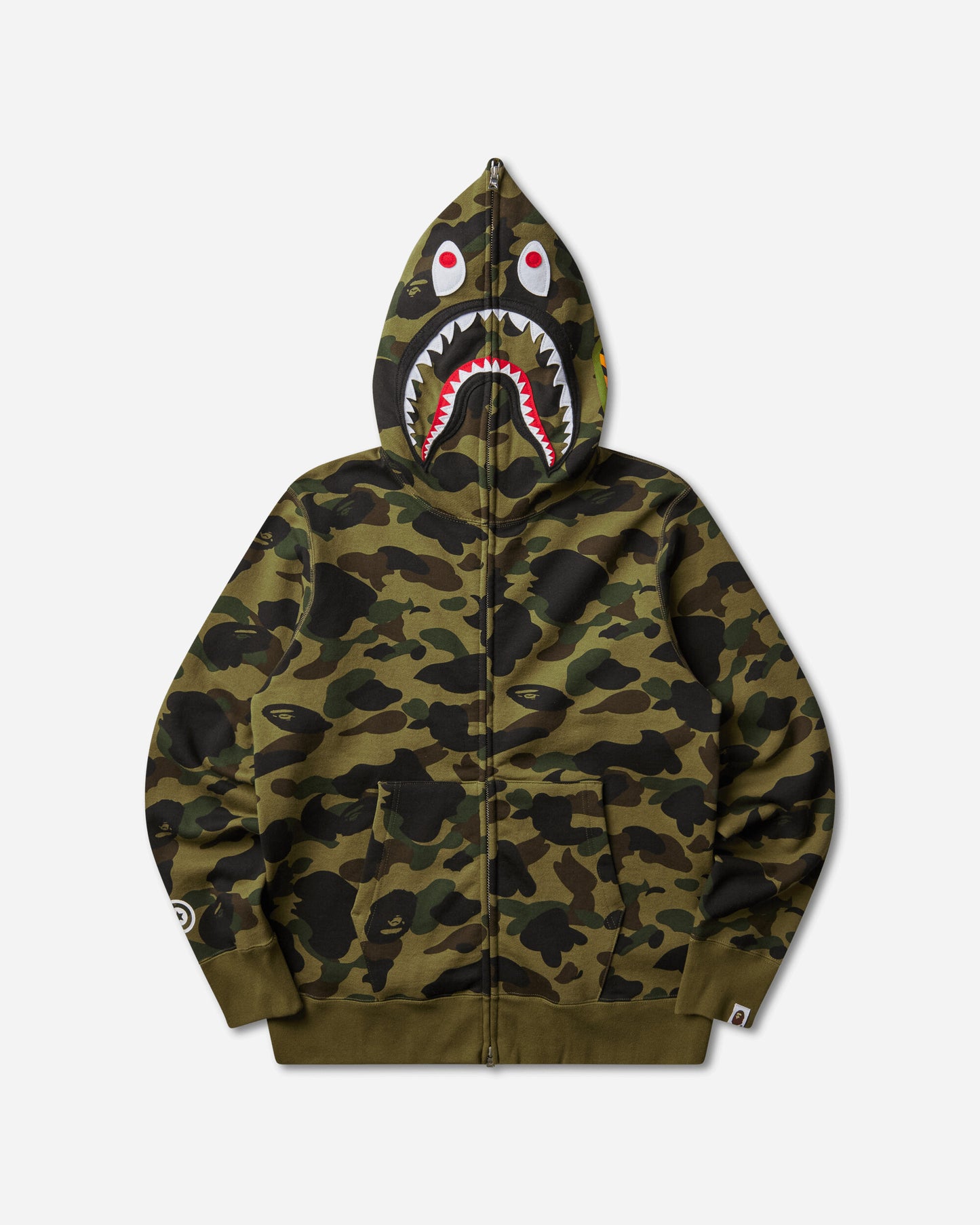 A Bathing Ape 1St Camo Shark Full Zip Hoodie Green Sweatshirts Hoodies 1M30115007 GREEN