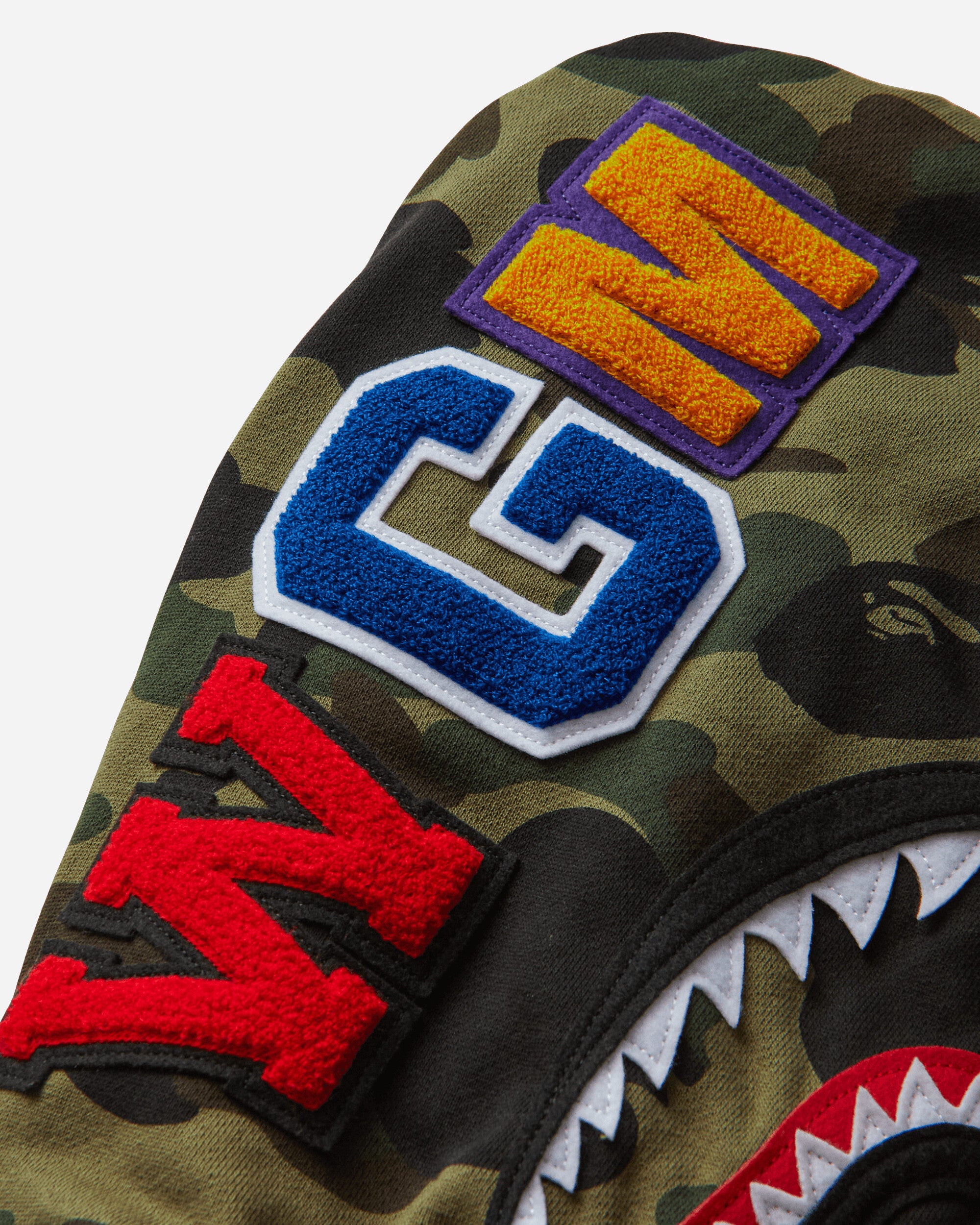 A Bathing Ape 1St Camo Shark Full Zip Hoodie Green Sweatshirts Hoodies 1M30115007 GREEN