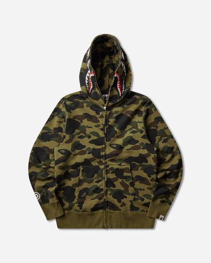 A Bathing Ape 1St Camo Shark Full Zip Hoodie Green Sweatshirts Hoodies 1M30115007 GREEN