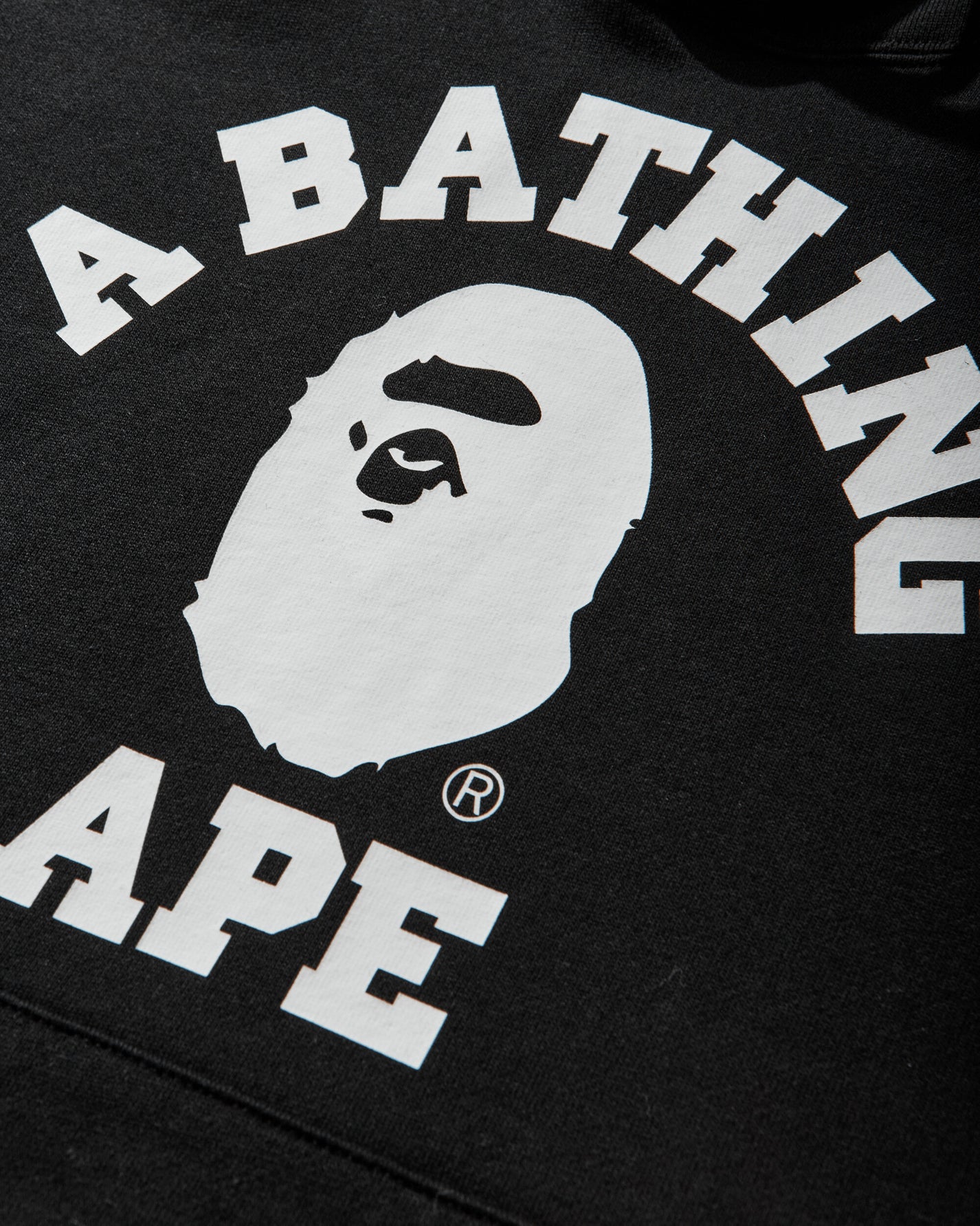A Bathing Ape College Pullover Hoodie Black Sweatshirts Hoodies 1M30114003 BLACK