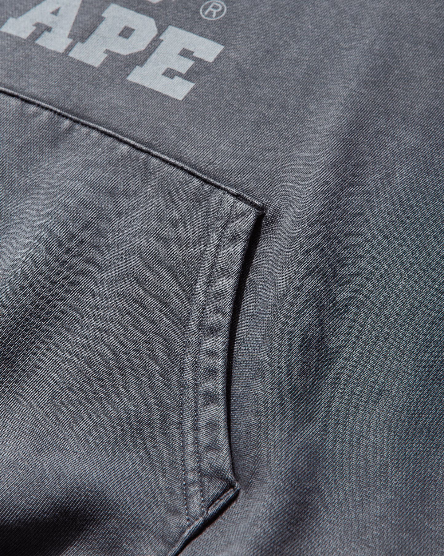 A Bathing Ape Garment Dye College Pullover Hoodie M Charcoal Sweatshirts Hoodies 1L80114304 CHARCOAL