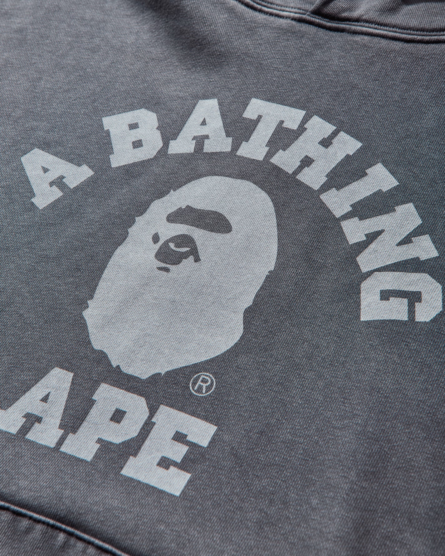 A Bathing Ape Garment Dye College Pullover Hoodie M Charcoal Sweatshirts Hoodies 1L80114304 CHARCOAL