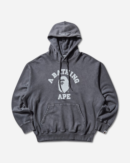 A Bathing Ape Garment Dye College Pullover Hoodie M Charcoal Sweatshirts Hoodies 1L80114304 CHARCOAL