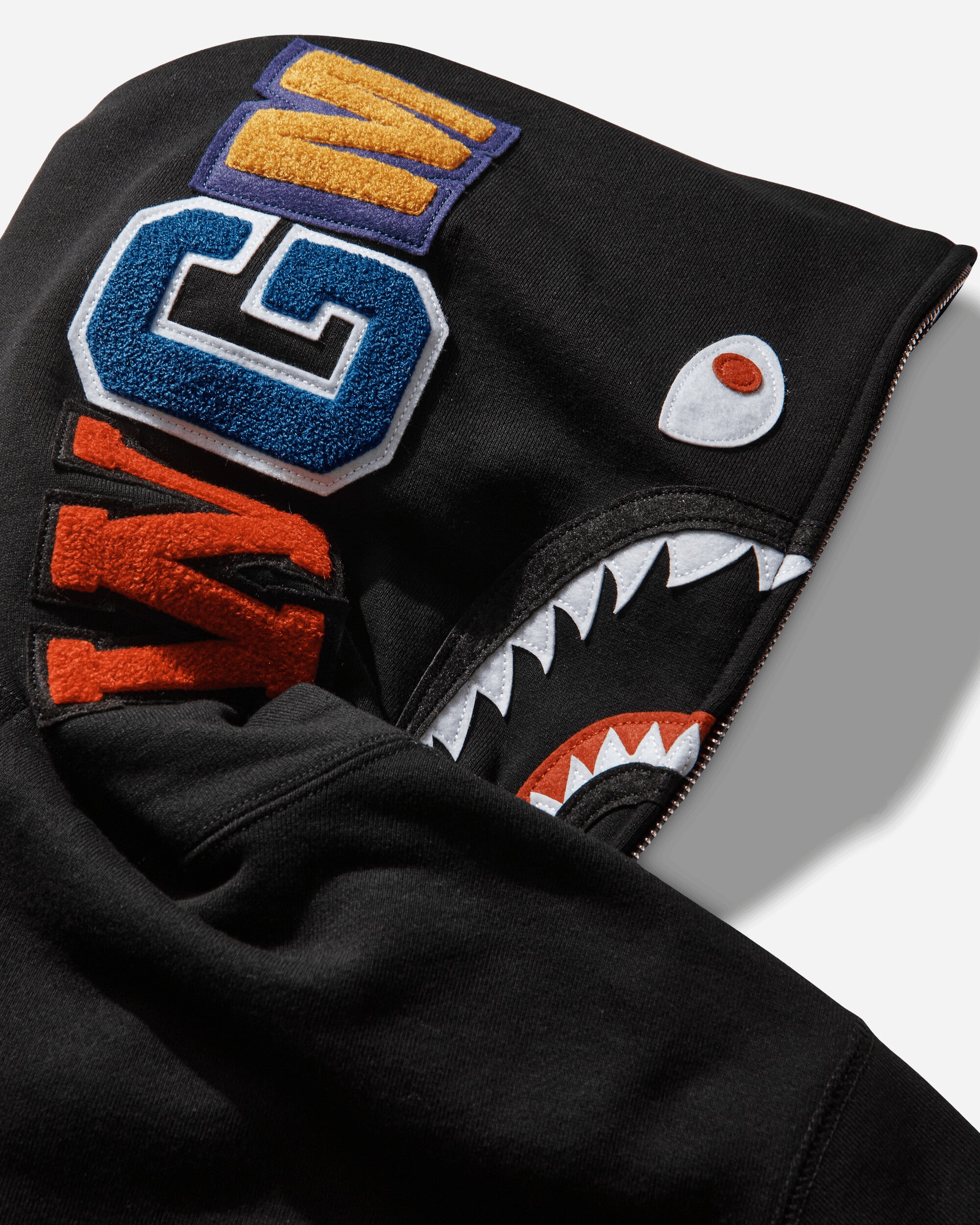 A Bathing Ape Shark Full Zip Hoodie M Black Sweatshirts Hoodies 1L80115304 BLACK