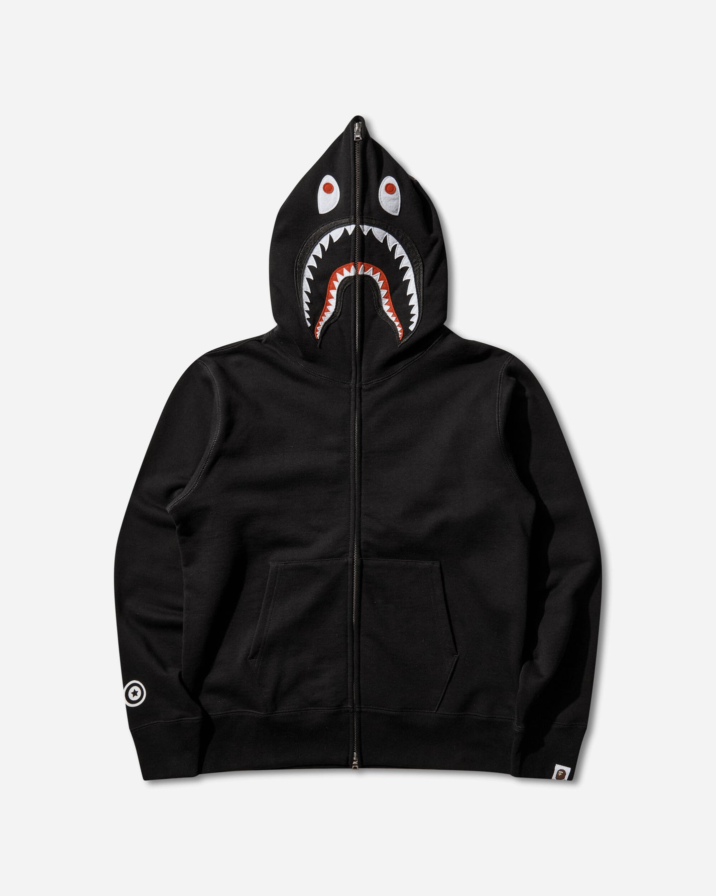 A Bathing Ape Shark Full Zip Hoodie M Black Sweatshirts Hoodies 1L80115304 BLACK