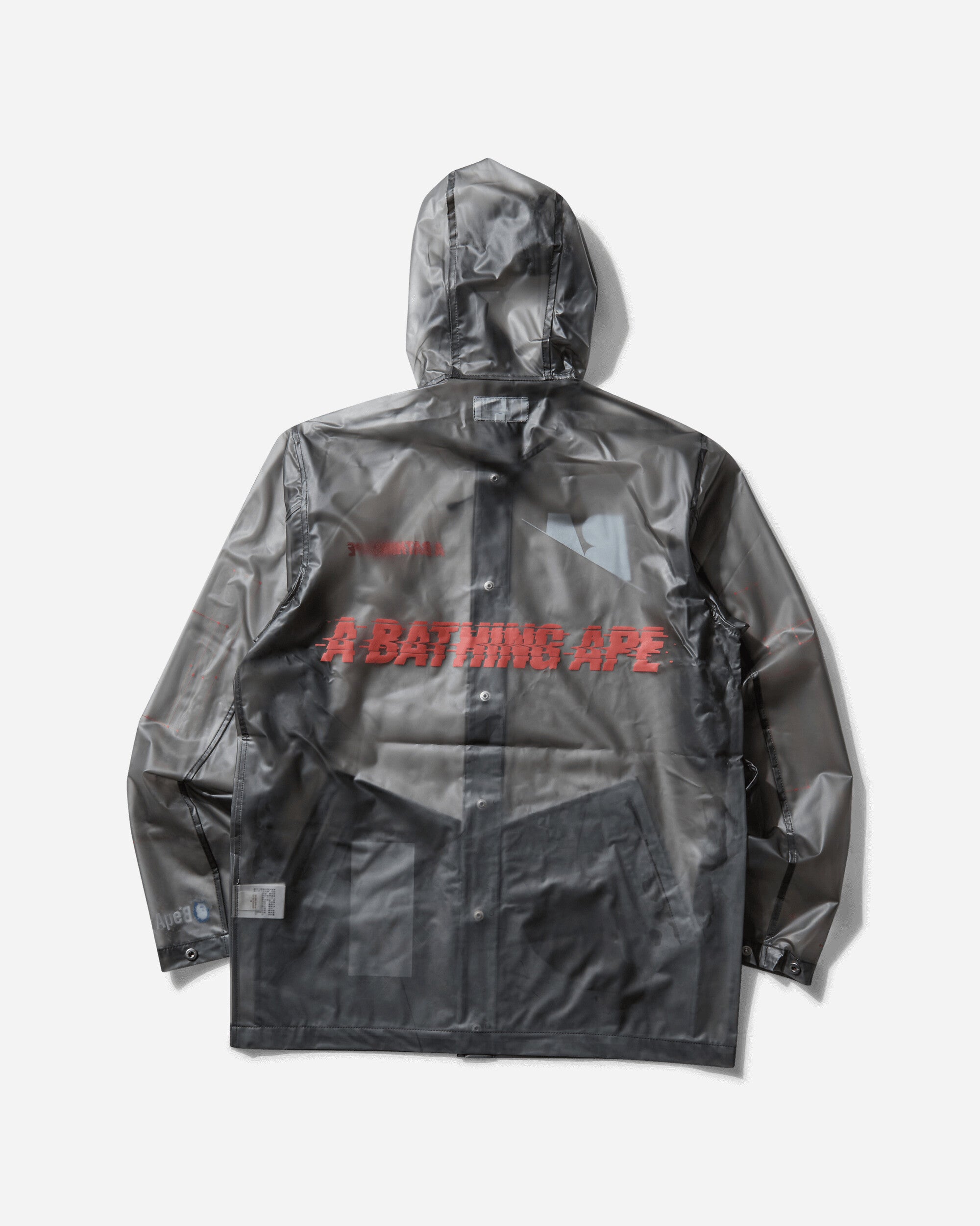A Bathing Ape Clear M BLACK Outerwear Parka Jackets 1F80140014 001