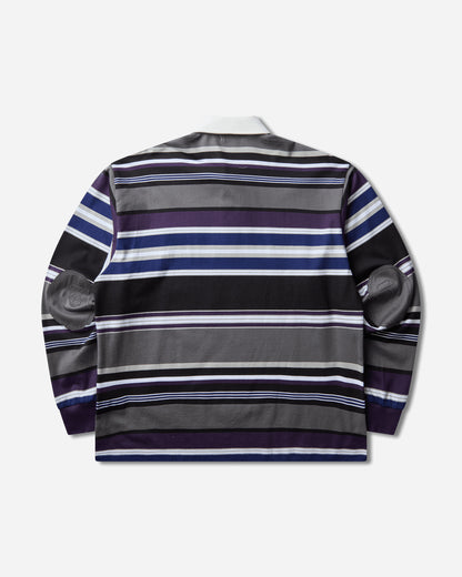 A Bathing Ape By Bathing Ape Stripe Relaxed Fit Polo Ls Tee Charcoal T-Shirts Polo 1M80111309 CCX
