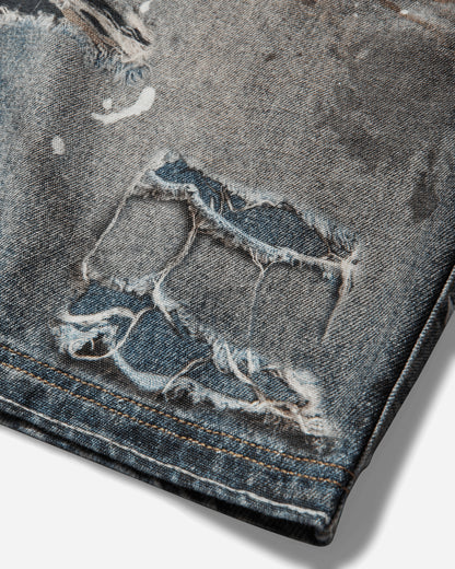 A Bathing Ape Bape Sta Fake Print Relaxed Fit Shorts Light Indigo Shorts Short 1M30151306 LIGHTINDI