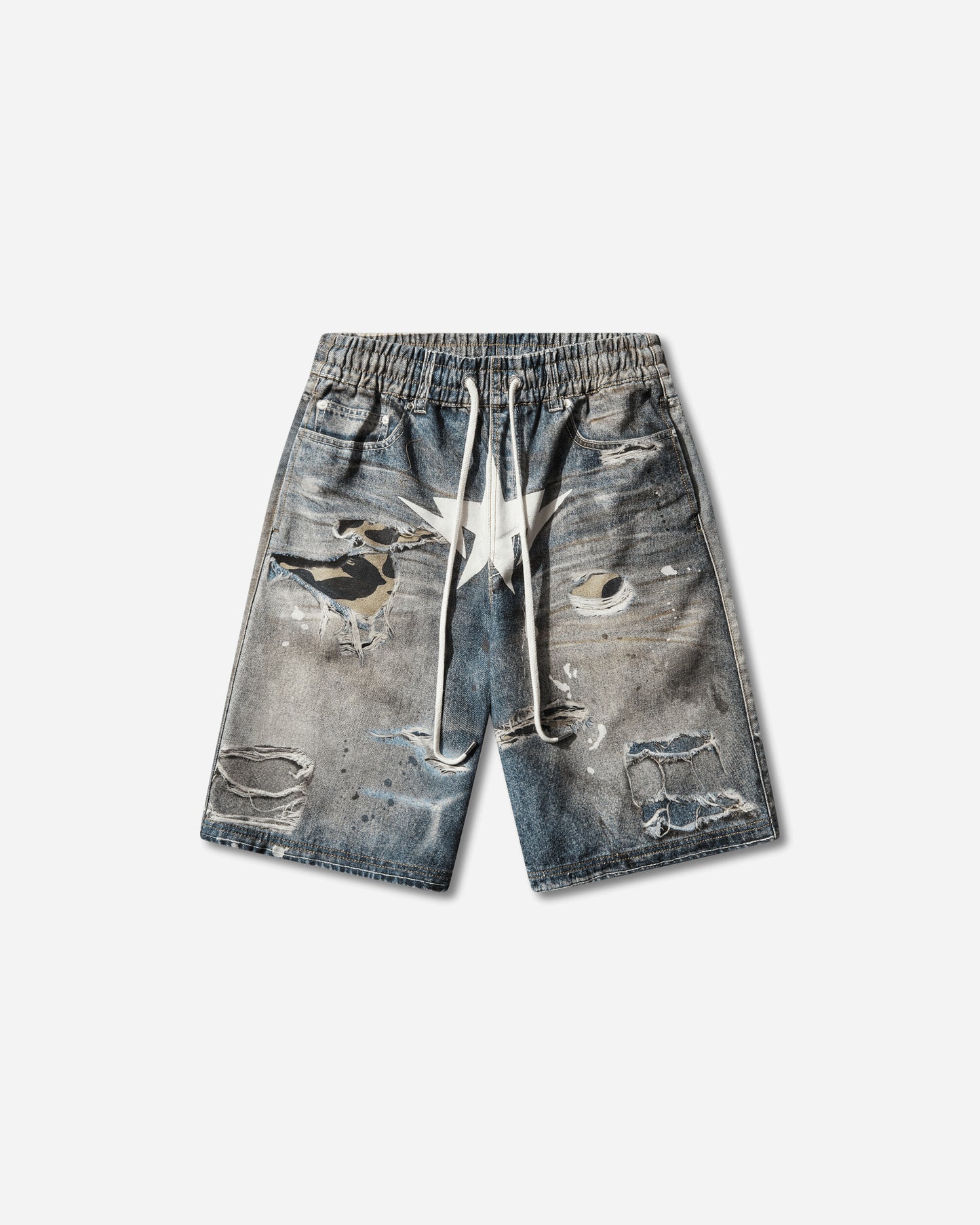 A Bathing Ape Bape Sta Fake Print Relaxed Fit Shorts Light Indigo Shorts Short 1M30151306 LIGHTINDI