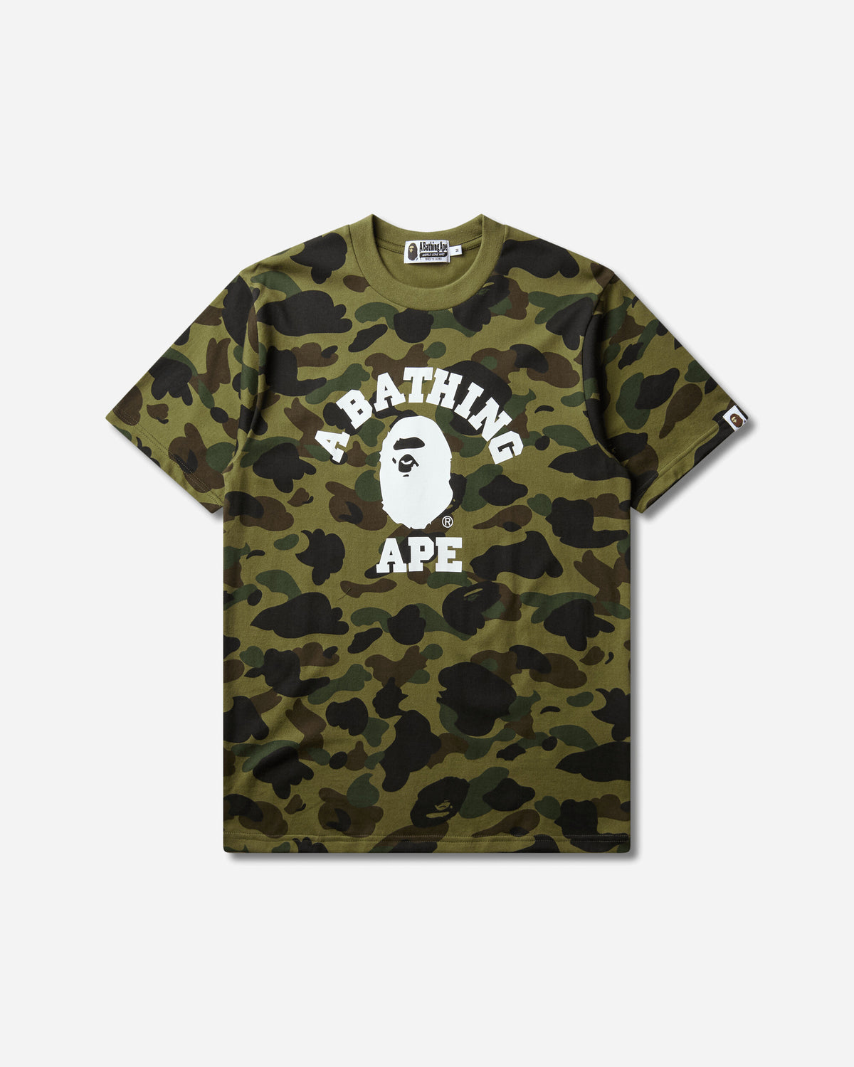 A Bathing Ape 1St Camo College Tee Green T-Shirts Shortsleeve 1M80109006 GRX