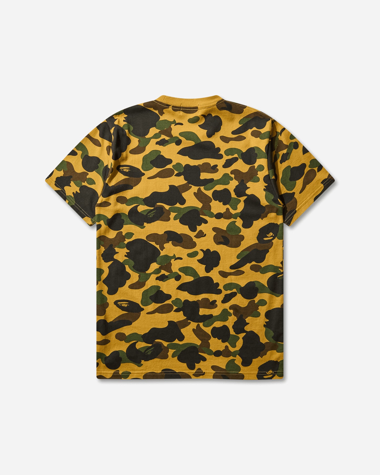 A Bathing Ape 1St Camo College Tee M Yellow T-Shirts Shortsleeve 1L80109008 YELLOW