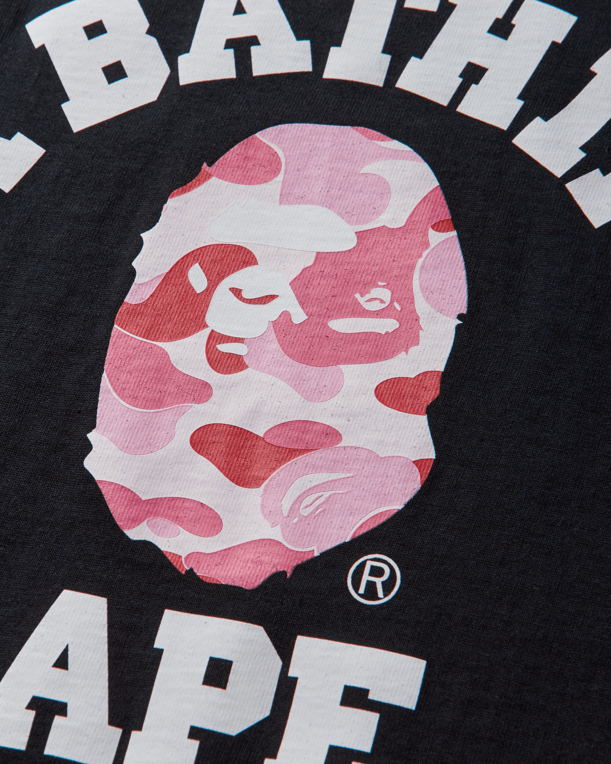 A Bathing Ape Abc Camo College Tee BlackXPink T-Shirts Shortsleeve 1M30110004 BKXPK