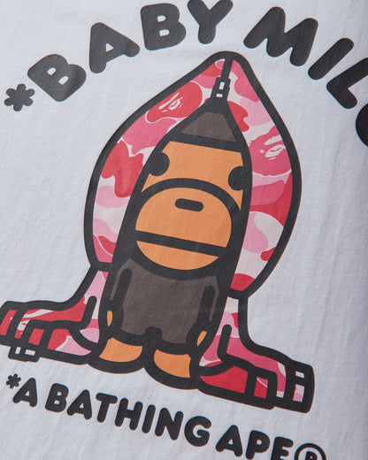 A Bathing Ape Abc Camo Milo Hoodie Tee WhiteXPink T-Shirts Shortsleeve 2M30110005 WHXPK