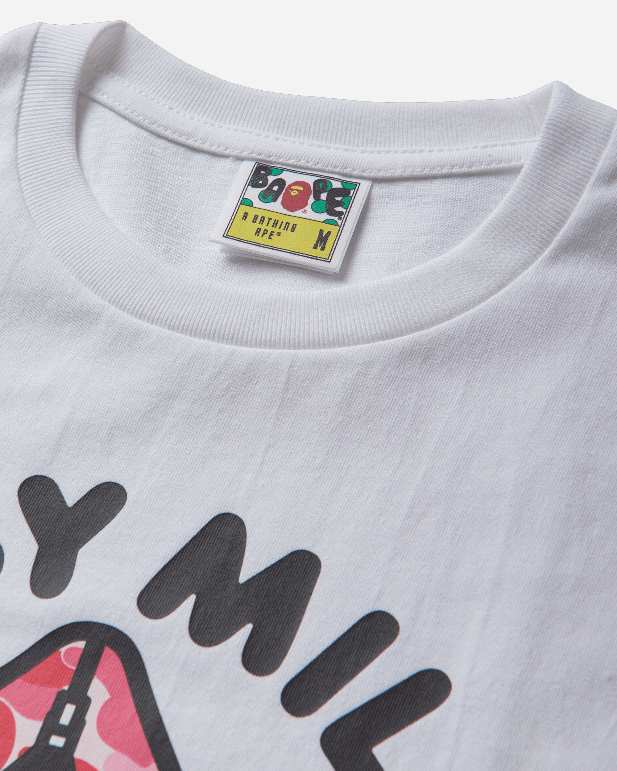 A Bathing Ape Abc Camo Milo Hoodie Tee WhiteXPink T-Shirts Shortsleeve 2M30110005 WHXPK