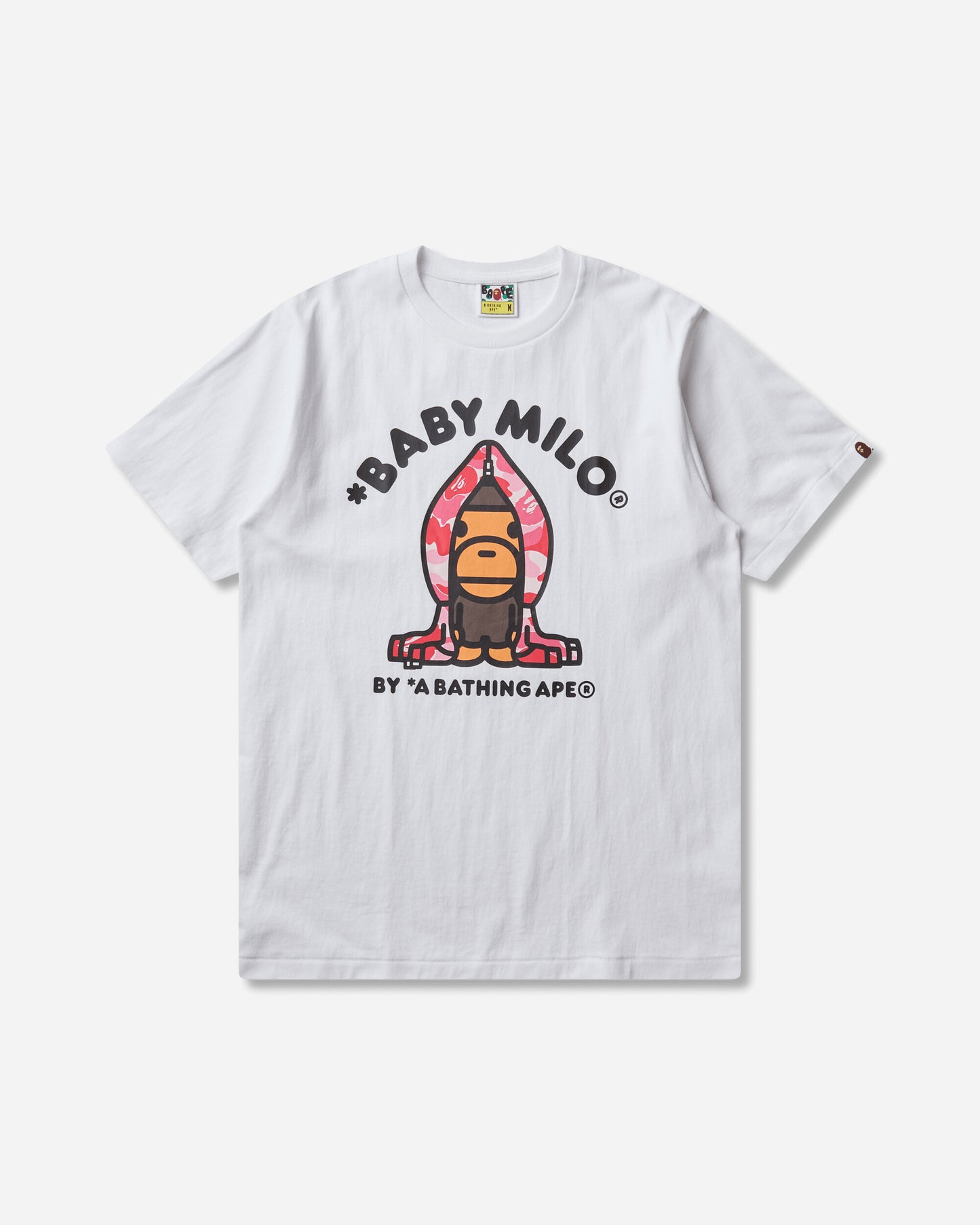 A Bathing Ape Abc Camo Milo Hoodie Tee WhiteXPink T-Shirts Shortsleeve 2M30110005 WHXPK