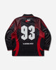 A Bathing Ape Ape Flame Monogram Jacquard Logo Relaxed Fit Football Jersey Black T-Shirts Shortsleeve 1M30111310 BLACK