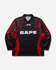 A Bathing Ape Ape Flame Monogram Jacquard Logo Relaxed Fit Football Jersey Black T-Shirts Shortsleeve 1M30111310 BLACK