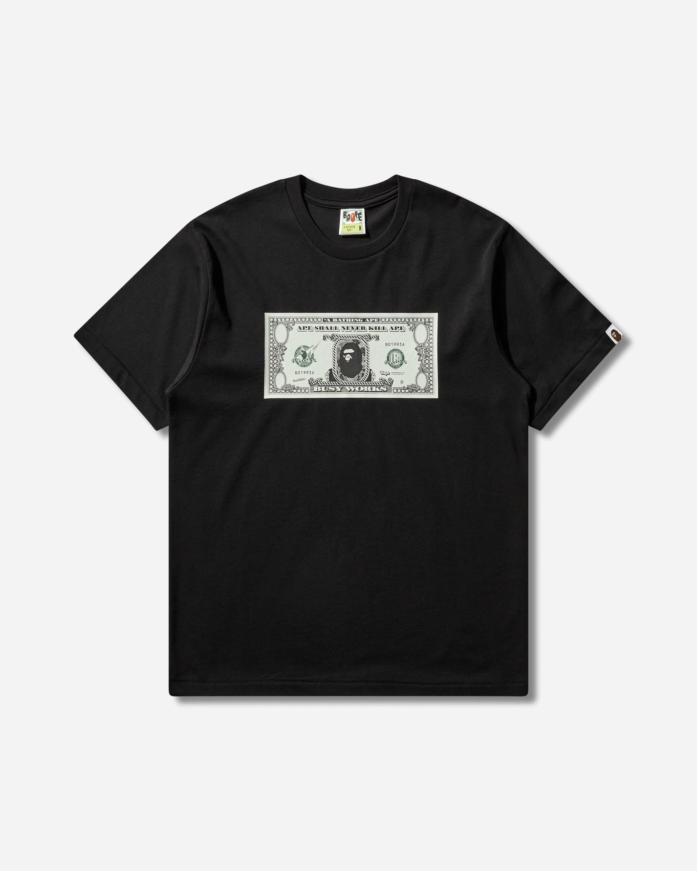 A Bathing Ape Bape Banknote Tee Black T-Shirts Shortsleeve 1M30110306 BLACK
