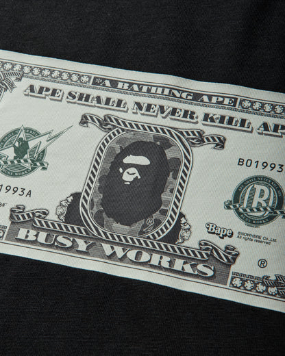 A Bathing Ape Bape Banknote Tee Black T-Shirts Shortsleeve 1M30110306 BLACK