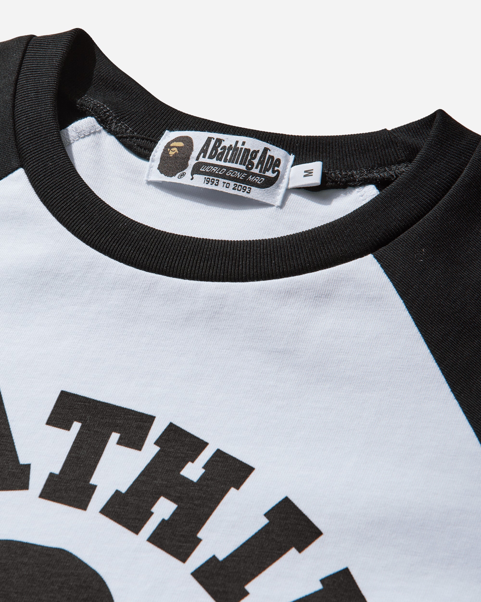 A Bathing Ape College Raglan Regular Fit Ls Tee White T-Shirts Shortsleeve 1M30111309 WHITE